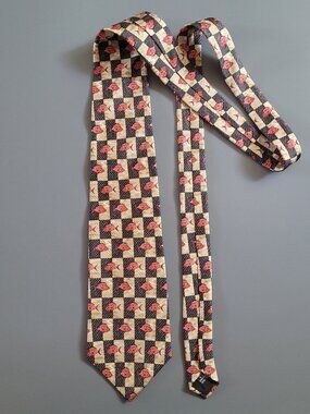Red Fish Grill Men's 100% Silk Neck Tie Made in USA Animal Print